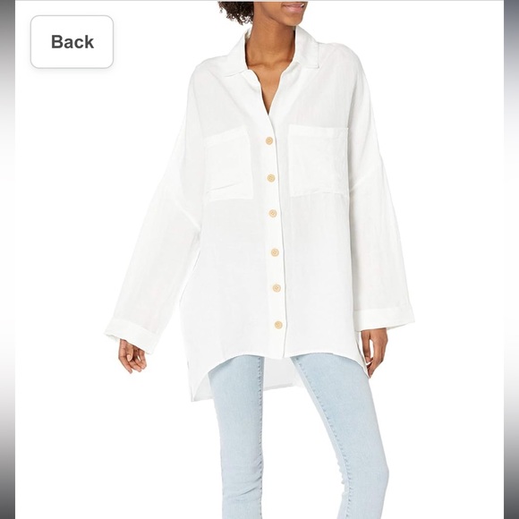 Show Me Your Mumu John’s button down shirt white linen - Picture 11 of 15